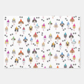 Pawty Leuke Verjaardagsfeestje Honden Aangepaste N Inpakpapier Vel (Voorkant)