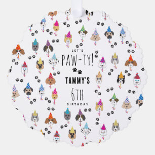 Pawty Leuke Verjaardagsfeestje Honden Favor Tag Ornament Kaart