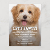 Pawty Pet Foto Birthday Party Briefkaart (Voorkant)