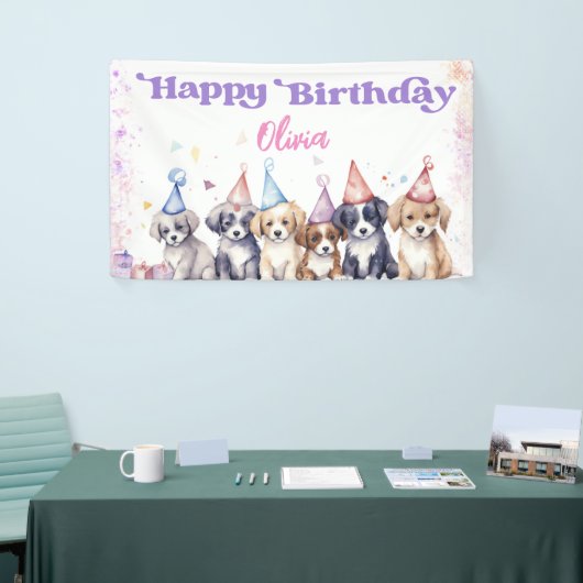 Pawty Puppy Happy Birthday Dog Party Girl Spandoek (Beurs)