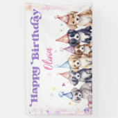 Pawty Puppy Happy Birthday Dog Party Girl Spandoek (Verticaal)