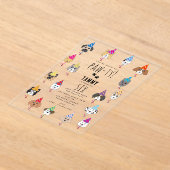 Pawty schattig verjaardagsfeestje honden acryl uitnodigingen (Laagn)