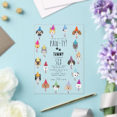 Pawty schattig verjaardagsfeestje honden acryl uitnodigingen (Insitu (Huwelijk))