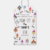 Pawty schattig verjaardagsfeestje honden cadeaulabel (Voorkant)