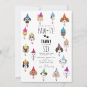 Pawty schattig verjaardagsfeestje honden kaart (Voorkant)