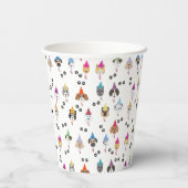 Pawty schattig verjaardagsfeestje honden papieren bekers (Achterkant)