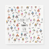 Pawty schattig verjaardagsfeestje honden servet (Voorkant)
