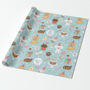 Pawty Tijd! Hond Verjaardag Cadeaupapier