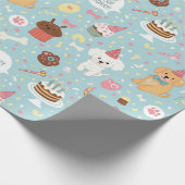 Pawty Time! Dog Birthday Cadeaupapier (Hoek)