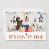 Pawty Time Dog Thed Birthday 5-fotokaart Kaart (Voorkant)