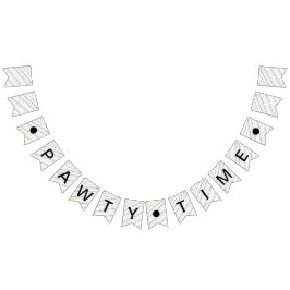 Pawty Time Fun Gestreepte Hond Verjaardag Vlaggetjes