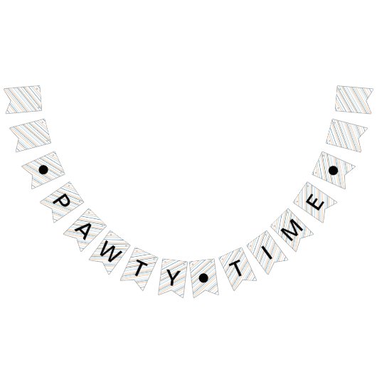 Pawty Time Fun Gestreepte Hond Verjaardag Vlaggetjes (Alle)