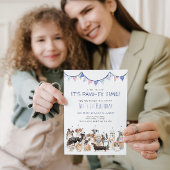 Pawty Time Puppy Dog Birthday Party Invitation Kaart