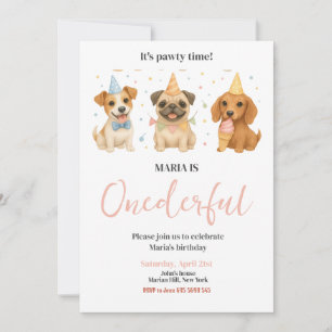 Pawty Time Puppy Dog Een prachtig verjaardagsfeest Kaart