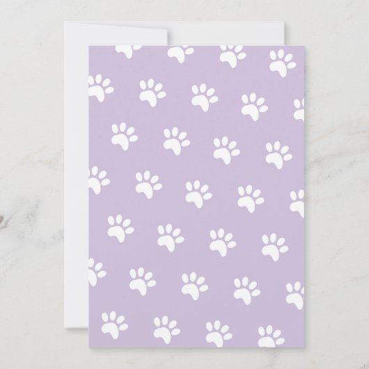 Pawty Verjaardag Kat Kitten Paw Fun Paarse Kaart (Achterkant)
