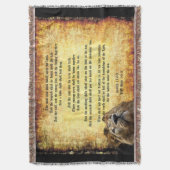 Pax Christos, Leeuw met Jesaja 11:6-9 Deken (Voorkant Verticaal)