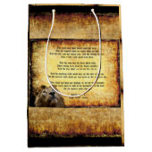 Pax Christos, Leeuw met Jesaja 11:6-9 Medium Cadeauzakje (Voorkant)