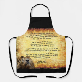 Pax Christos, Leeuw met Jesaja 11:6-9 Schort