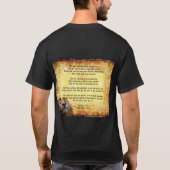 Pax Christos, Leeuw met Jesaja 11:6-9 T-shirt (Achterkant)