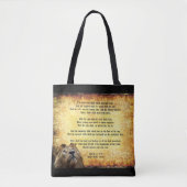 Pax Christos, Leeuw met Jesaja 11:6-9 Tote Bag (Voorkant)