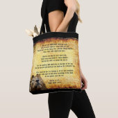 Pax Christos, Leeuw met Jesaja 11:6-9 Tote Bag (Dichtbij)