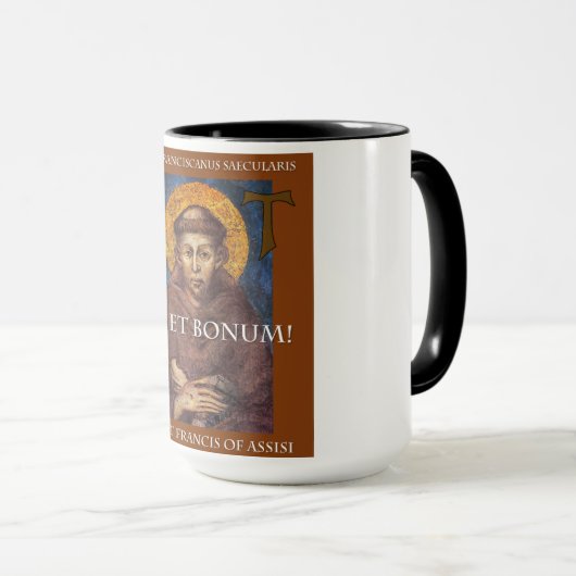 Pax Et Bonum Franciscan Coffee Mok (Voorkant rechts)