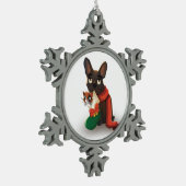 Pax met Huey in Kerstmis Stocking Sneeuwvlok Tin Sneeuwvlok Ornament (Links)