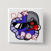 Pax Pox Cyborg Vierkante Button 5,1 Cm (Voorkant)