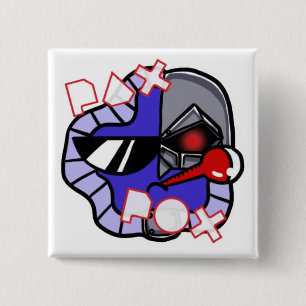 Pax Pox Cyborg Vierkante Button 5,1 Cm