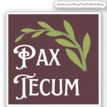 Pax Tecum Cute Latijns-katholieke Vrede met jou