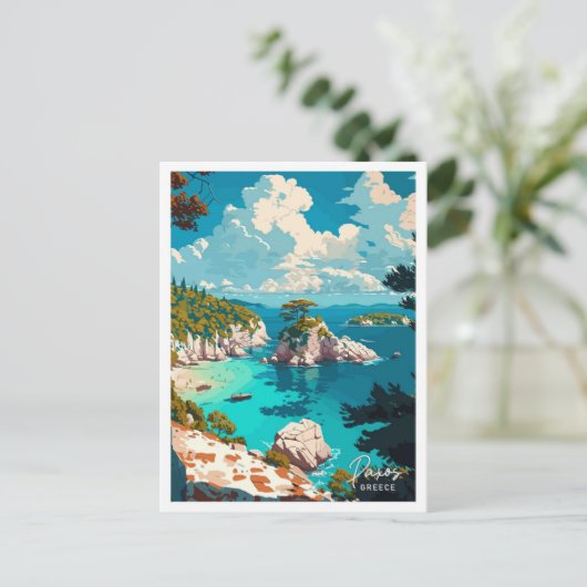 Paxos Griekenland Reizen  Illustratie Briefkaart (Staand voorkant)