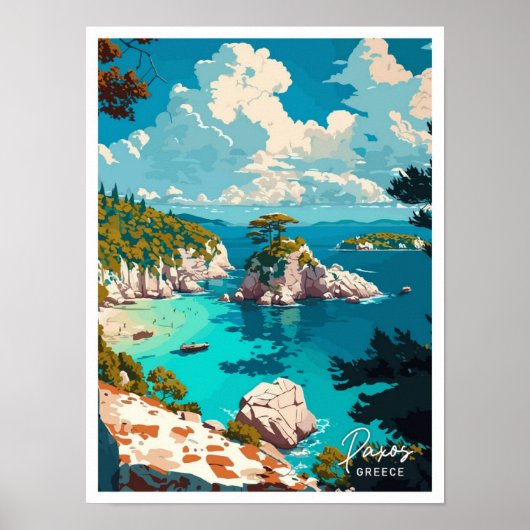 Paxos Griekenland Reizen  Illustratie Poster (Voorkant)