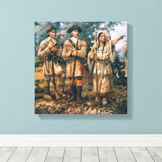 Paxson  Lewis & Clark op drie vorken Canvas Afdruk (Insitu (Houten vloer))