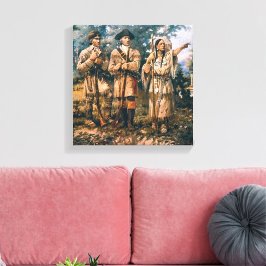 Paxson  Lewis & Clark op drie vorken Canvas Afdruk (Insitu (Woonkamer))
