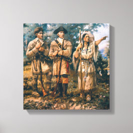 Paxson  Lewis & Clark op drie vorken Canvas Afdruk