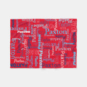 Paxton gepersonaliseerde naam rood blauw wit fleece deken (Voorkant (Horizontaal))