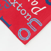 Paxton gepersonaliseerde naam rood blauw wit fleece deken (Hoek)