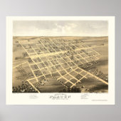 Paxton, IL Panorama Map - 1869 Poster (Voorkant)