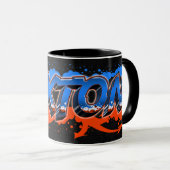 Paxton Vorname Name Graffiti blue orange Tasse Mok (Voorkant rechts)