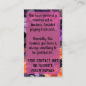 Pay it Forward Random Act Kindness Lily Flowers Visitekaartje (Achterkant)