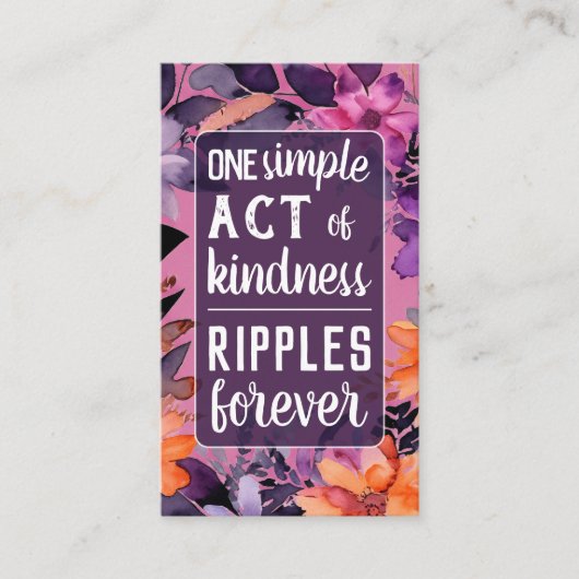 Pay it Forward Random Act Kindness Pink Lilies  Visitekaartje (Voorkant)