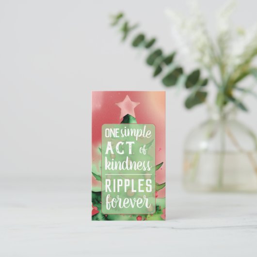 Pay it Forward Random Act of Kindness Christmas Visitekaartje (Staand voorkant)