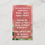Pay it Forward Random Act of Kindness Christmas Visitekaartje (Achterkant)