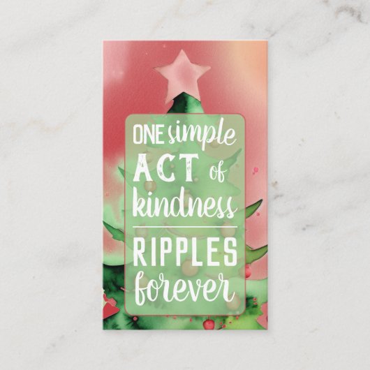 Pay it Forward Random Act of Kindness Christmas Visitekaartje (Voorkant)