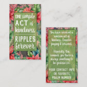 Pay it Forward Random Act of Kindness Christmas Visitekaartje (Voorkant / Achterkant)