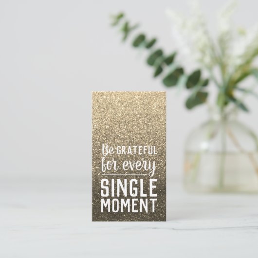 Pay it Forward Random Act of Kindness Gold Glitter Visitekaartje (Staand voorkant)