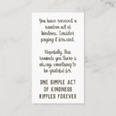 Pay it Forward Random Act of Kindness Gold Glitter Visitekaartje (Achterkant)