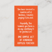 Pay it Forward Random Act of Kindness Homelessness Visitekaartje (Achterkant)