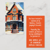 Pay it Forward Random Act of Kindness Homelessness Visitekaartje (Voorkant / Achterkant)