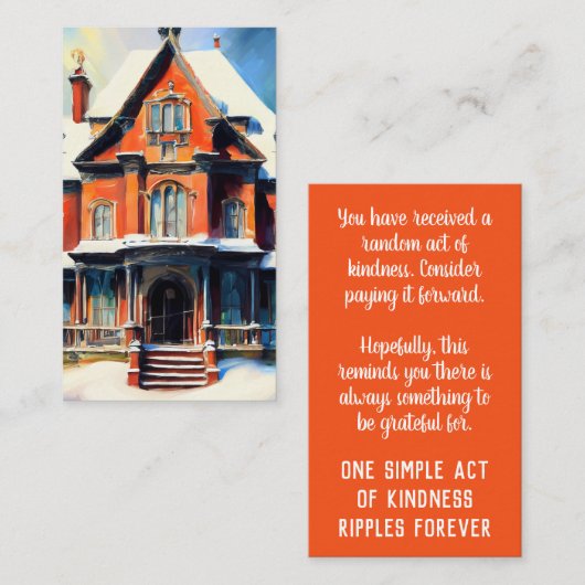 Pay it Forward Random Act of Kindness Homelessness Visitekaartje (Voorkant / Achterkant)